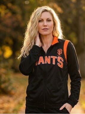 San Francisco Giants Women’s Full Zip Track Jacket Black Orange Size S